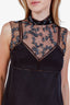 Dries Van Noten Black Silk Bead Detail High Neck Sleeveless Blouse Size 34