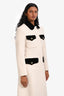 Gucci 2019 Cream/Black Wool Trench Coat Size 40