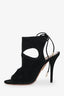 Aquazzura Black Suede Sexy Thing 105 Sandals Size 38