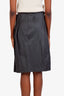 Brunello Cucinelli Grey Wool Pleated Midi Skirt Size 6