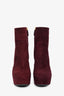Prada Suede Burgundy Platform Ankle Boot Size 37