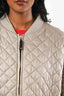 Max Mara The Cube Grey Quilted Cameluxe Licia Zip-Up Reversible Jacket Size 12