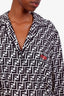 Fendi Black/White Silk FF Zucca Print Belted Jumpsuit Size 44