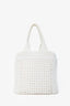 Miu Miu White Raffia e-effect Woven Tote Bag