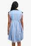 Sacai Navy Blue Knitted Popline Knit Midi Dress Size 1
