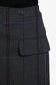 Acne Studios Grey/Purple Striped Wool Wrap Skirt Size 38