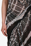 Atlein Black/White Graphic Mess Cinched Side Midi Dress Size 38