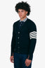 Thom Browne Navy Virgin Wool Button Cardigan Size 4 Mens