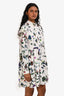 Derek Lam 10 Crosby White/Multi Printed Long Sleeve Mini Dress Size 4