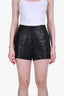 Saint Laurent Black Leather Shorts Size 38