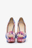 Christian Louboutin Pink/Blue Tie-Dye Platform Heels Size 39