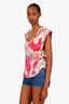 Isabel Marant Etoile Pink/Multicolour Tie-dye Print T-shirt Size M