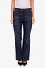 Prada Dark Blue Triangle Logo Flare Jeans Size 27