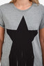 Stella McCartney Grey/Black Cotton Star Fringe T-Shirt Size 40
