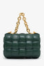 Sac Cassette rembourré en cuir vert avec chaîne Bottega Veneta