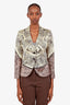 Etro Multicolour Mix Patterned Silk Blend Belted Shirt Size 40