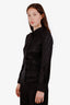 Fendi Black Silk FF Zucca Cropped Shirt Size 40