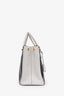 Prada Black/White Saffiano Double Zip Medium Galleria Tote with Strap