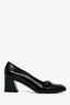 Stuart Weitzman Black Patent Button Block Heel Size 5