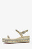 Christian Louboutin Metallic Gold Leather Stud Platform Sandals Size 39