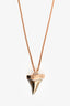 Givenchy Rose Gold Tone Double Chain Shark Tooth Necklace