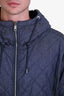 Giorgio Armani Grey/Black Knit Velvet Quilted Jacket Size 48 Men's
