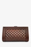 Pre-loved Chanel™ 2016-17 Brown Metallic Quilted Lambskin Boy Frame Clutch