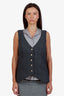 Smythe Grey Plaid Vest Top Size 14