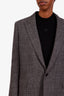 Celine Grey Wool Cotton Single Breasted Blazer Size 34