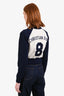 Christian Dior White/Navy Wool Logo Baseball Style Cropped Jacket Size 34