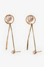 Christian Dior Pink/Gold Tone Faux Pearl Butterfly Pearl Drop Earrings