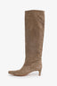 Staud Taupe Suede Wally Knee-High Boots Size 40