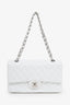 Pre-loved Chanel™ 2006-08 White Caviar Leather Medium Classic Double Flap Bag