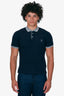 Brunello Cucinelli Navy/Grey Cotton Polo Shirt Size S Mens