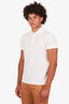 Saint Laurent White Cotton Logo Polo Shirt Size XL Mens