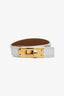 Hermès White Leather Gold Tone Double Tour Kelly Bracelet Size XS