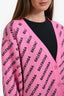 Balenciaga Pink/Black Logo All Over Cardigan Size 4