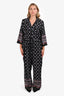 Erdem Black Silk Printed Cinched Waist Jumpsuit Size 12 US