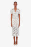 Self-Portrait White Embellished Lace Midi Dress Size 4