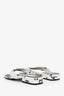 Pre-loved Chanel™ Black/White Interlocking CC Logo Flip Flops Size 35.5