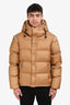 Burberry London Tan Hooded Removable Sleeve Puffer Jacket Size L Men's