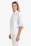 IRO Jeans Off-White Cotton Tie Detail Sleeve Button Down Shirt Size 38