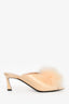Saint Laurent Orange Blanco Feather Pom-Pom Mule Heels Size 38