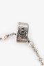 Pre-loved Chanel™ Silver Toned Multi-Strand Chain Pearl Sliding CC Bracelet