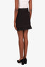 Sandro Black Belted White Stitch Mini Skirt Size 1