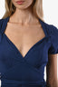 Gucci Blue Jersey V Neck SS Belted Dress Size XS