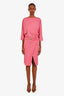 Pucci Pink Draped Belted Midi Dress Size 6