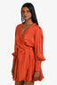 Zimmermann Orange Silk Long Sleeve Mini Dress Size 0