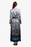 Pierre-Louis Mascia Blue Floral Print Belted Maxi Dress Size S