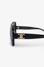 Celine Black Logo Square Frame Sunglasses GHW